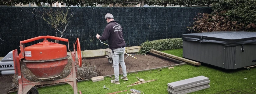 Aanleg van fundering voor pergola